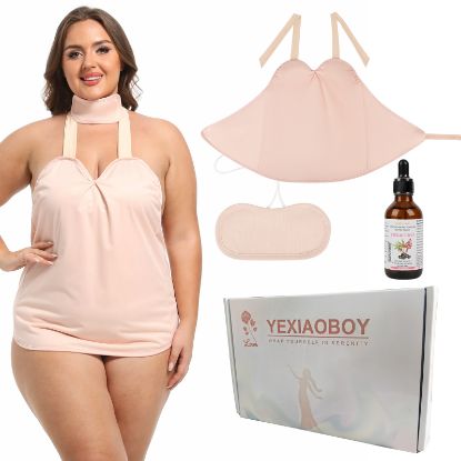 Picture of YEXIAOBOY Castor Oil Pack Wrap, Castor Oil Vest Pack with 2oz Organic Castor Oil Cold Pressed Glass Bottle